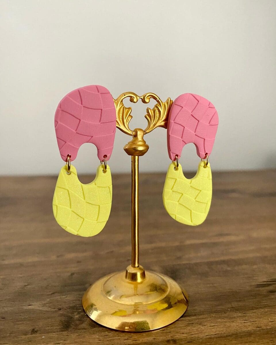 Pink and Yellow Earrings