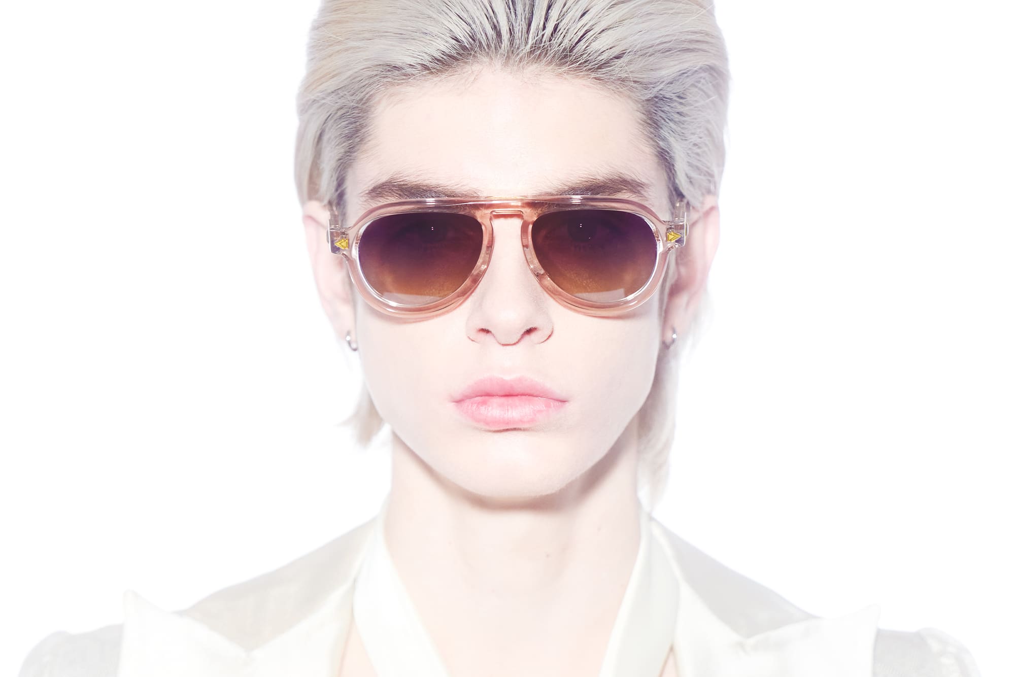 Sloped oval translucent frames